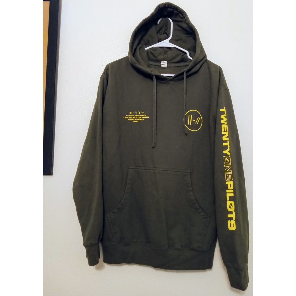 Twenty One Pilots 2019 Bandito Tour Hoodie Independent Olive Green Pullover SZ M